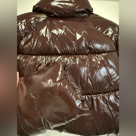 Zara Glossy Chocolate Puffer Jacket - Picture 4 of 4